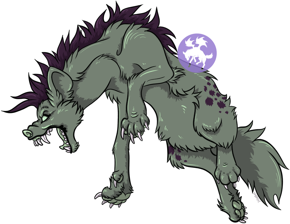 Sticker Snarling Hyena - Cartoon (1350x1080), Png Download