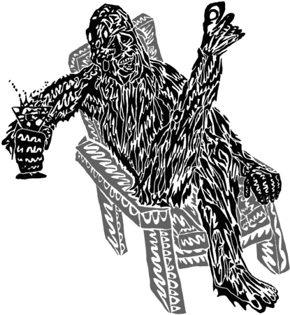 Bleed Area May Not Be Visible - Sasquatch Drawing (466x700), Png Download