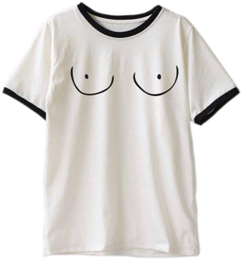 Boob Doodle Stripe - Blouse (1000x1000), Png Download