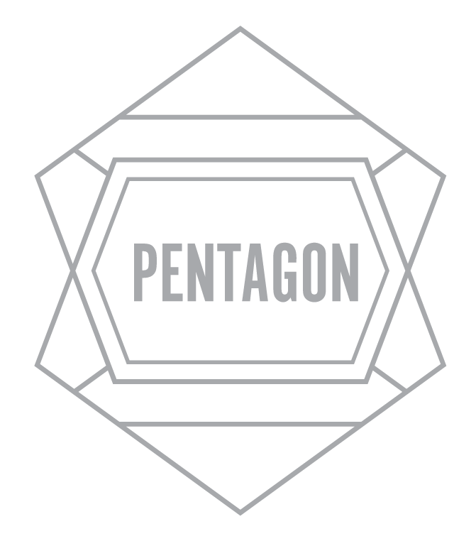 Pentagon Logo White Grey 01 - Illustration (875x934), Png Download