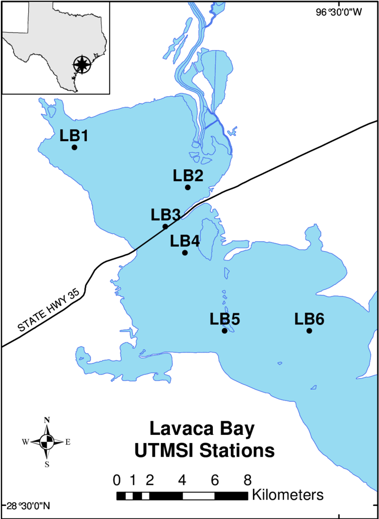 1 Map Of Station Locations In Lavaca Bay, Texas, Usa - Atlas (850x1074), Png Download