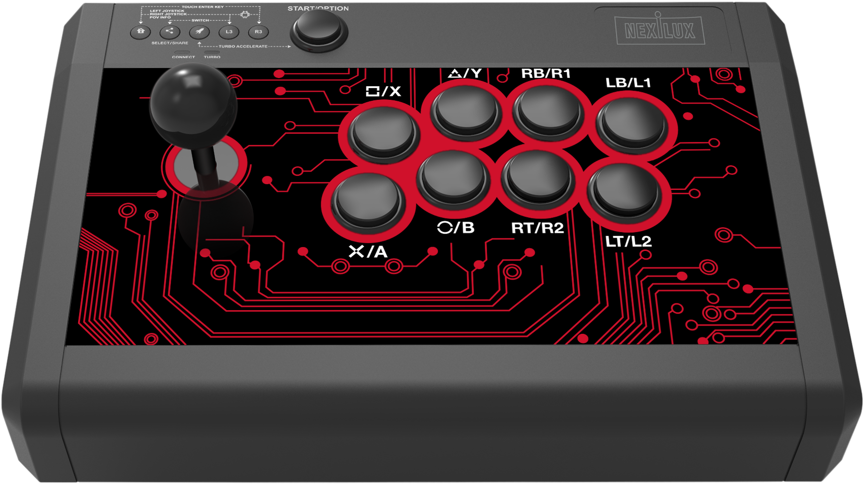 Home > Pc > Controllers > Arcade Fight Stick Joystick - Electronics (2314x1459), Png Download