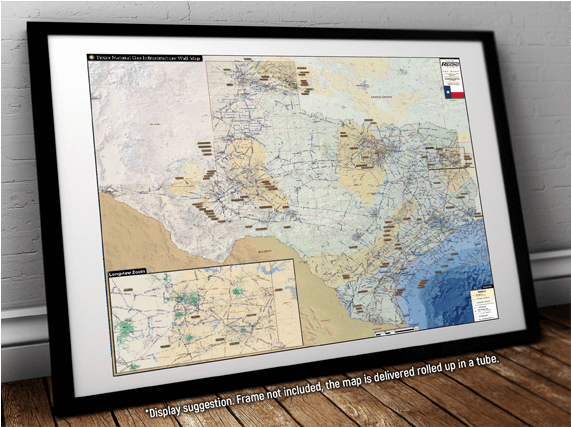 Texas Natural Gas Infrastructure Printed Wall Map Updated - Atlas (570x570), Png Download