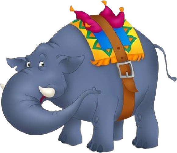 Funny Circus Elephant Clipart Image Elephants Clip - Indian Elephant (600x600), Png Download