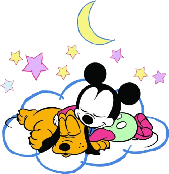 Baby Minnie Mouse And Pluto Sleeping Png Baby Mickey - Sleepy Mickey And Minnie Mouse (600x600), Png Download