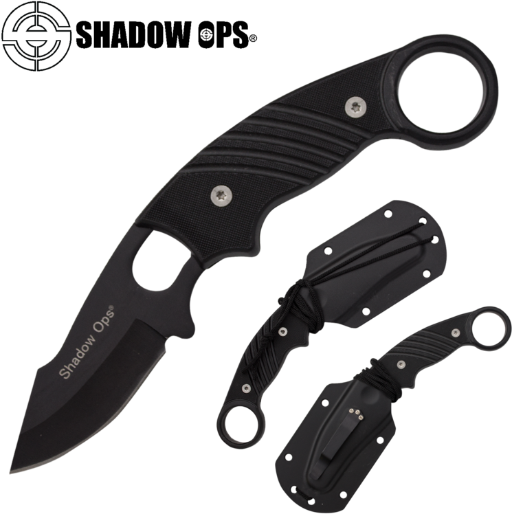 Shadow Ops Tactical Drop Point Blade Knife With A Black - Utility Knife (800x800), Png Download