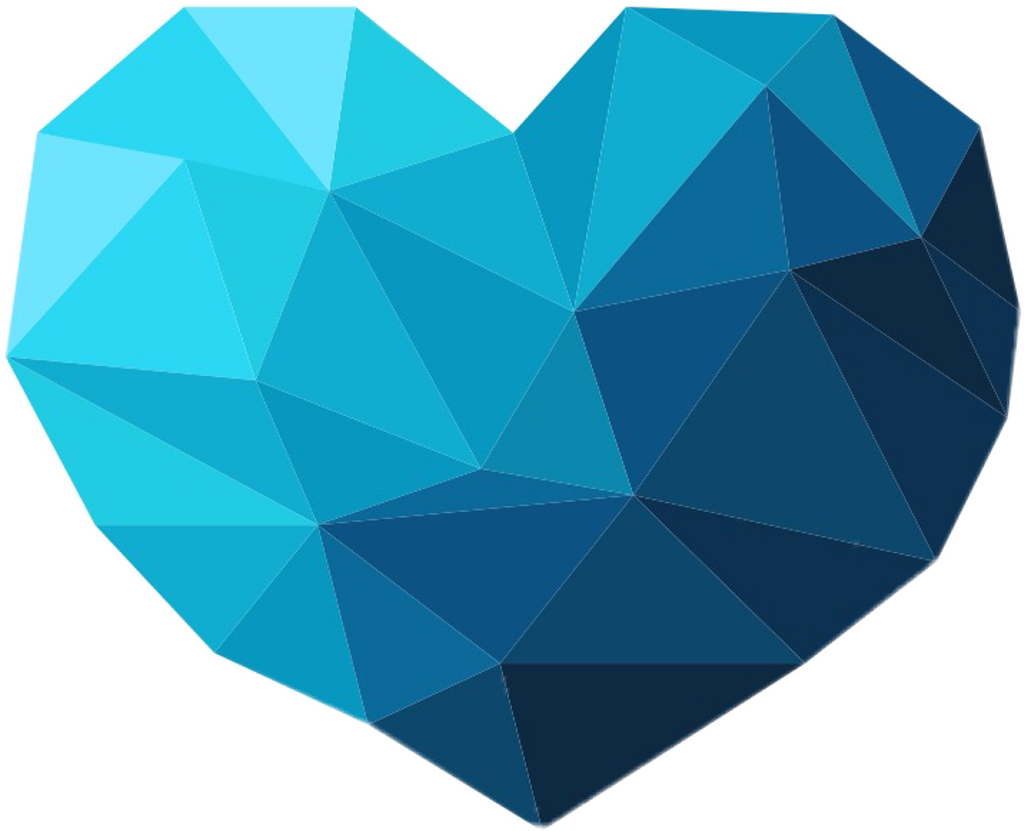 Polygon Sticker - Heart Polygon Png (1024x831), Png Download