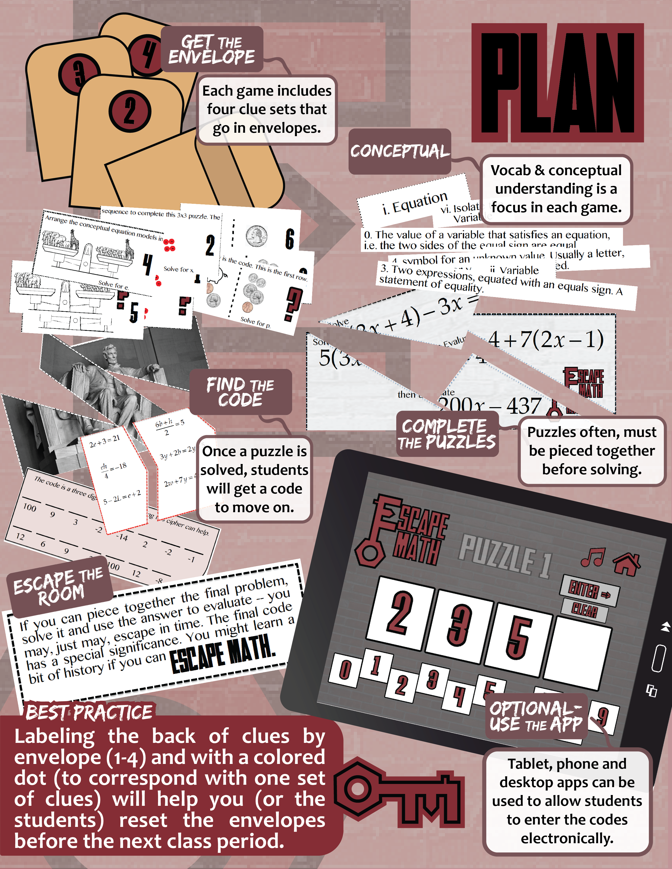 Escape The Room Math Games - Poster (2551x3300), Png Download