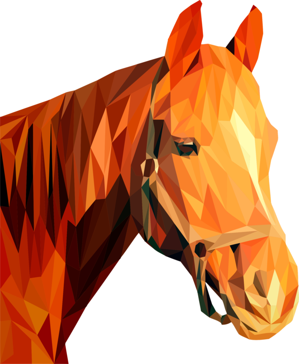 Horse Low Poly Computer Graphics Polygon Animal (616x750), Png Download