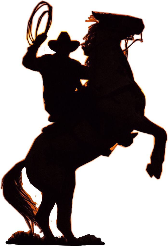 Horse Png & Horse Clipart Transparent - Cowboy On Horse Sunset (698x1021), Png Download