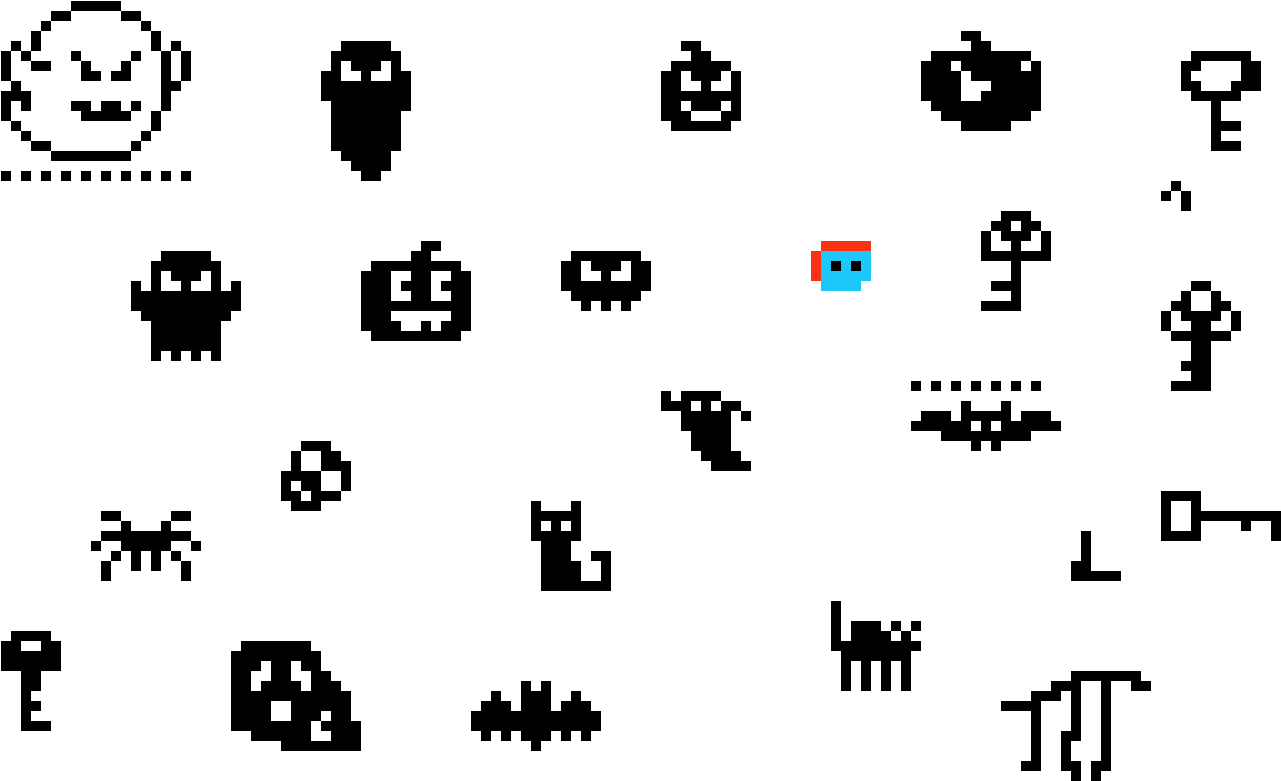 Spooky - Spooky Pixel Art Png (1370x840), Png Download