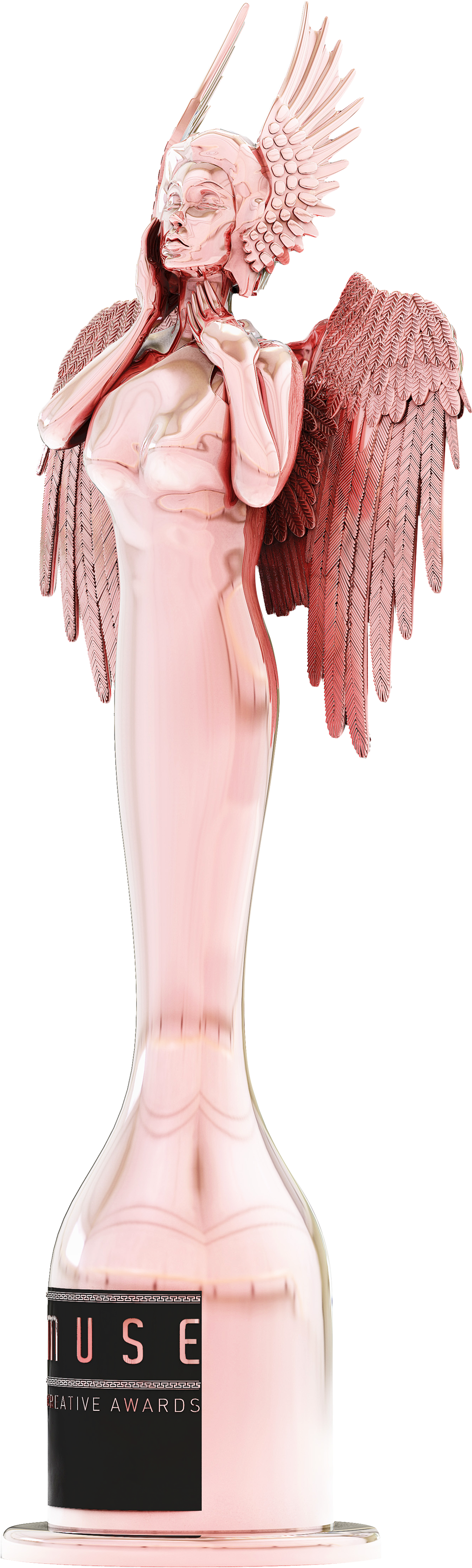 Rose Gold Award Statuette - Illustration (1088x3389), Png Download