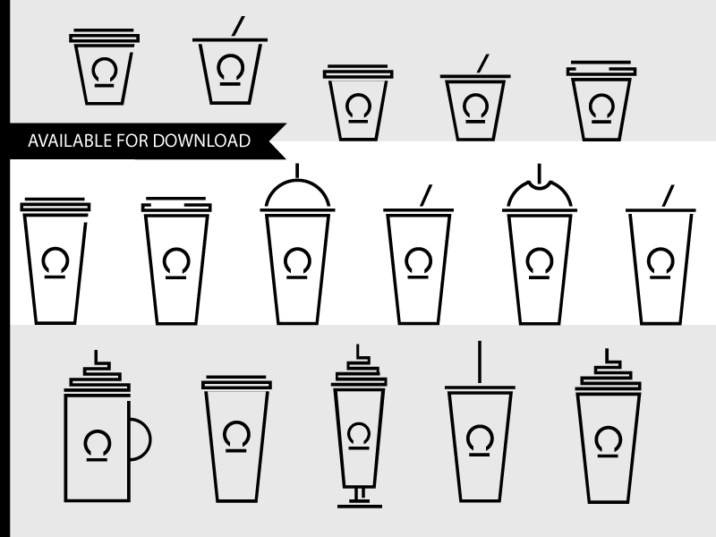 Set Of Icons "coffee Shop Drinks" (800x600), Png Download