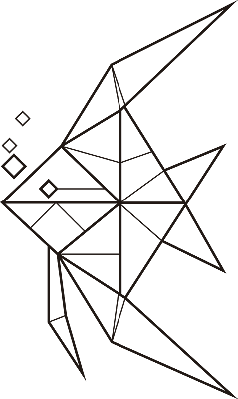 Geometric Fish Wall Sticker - Triangle (478x800), Png Download