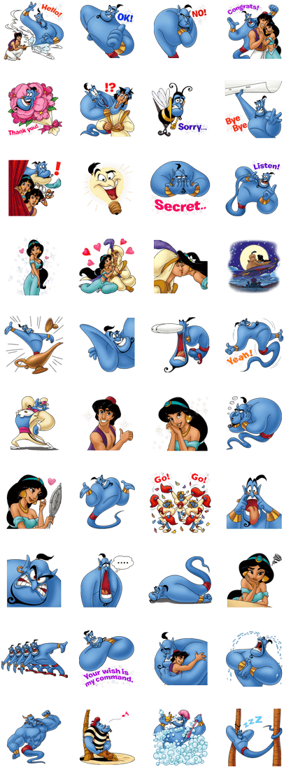 Previous - Aladdin Line Stickers (420x1121), Png Download