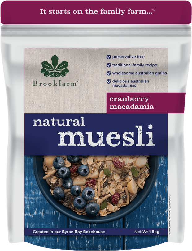 Brookfarm Natural Muesli Cranberry Macadamia - Brookfarm Muesli (720x900), Png Download