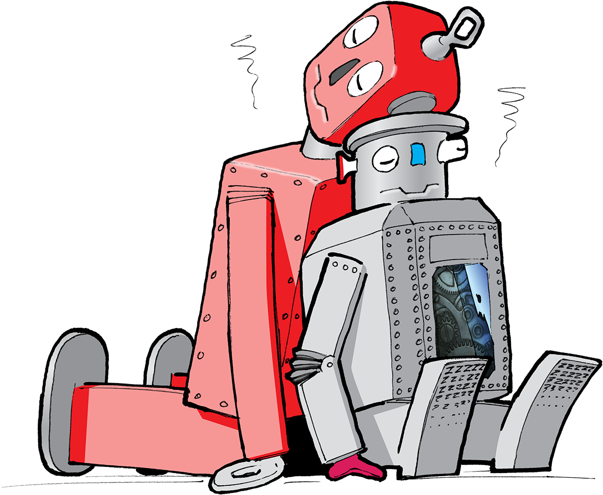 Robotto Slitne - Cartoon (1200x997), Png Download
