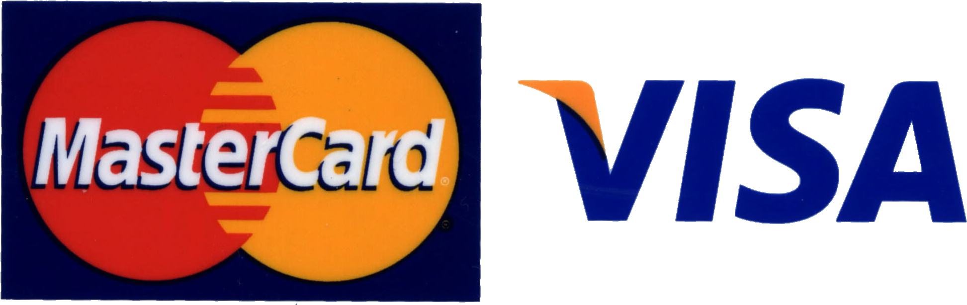 Major Cards Excepted - Visa Mastercard (2075x737), Png Download
