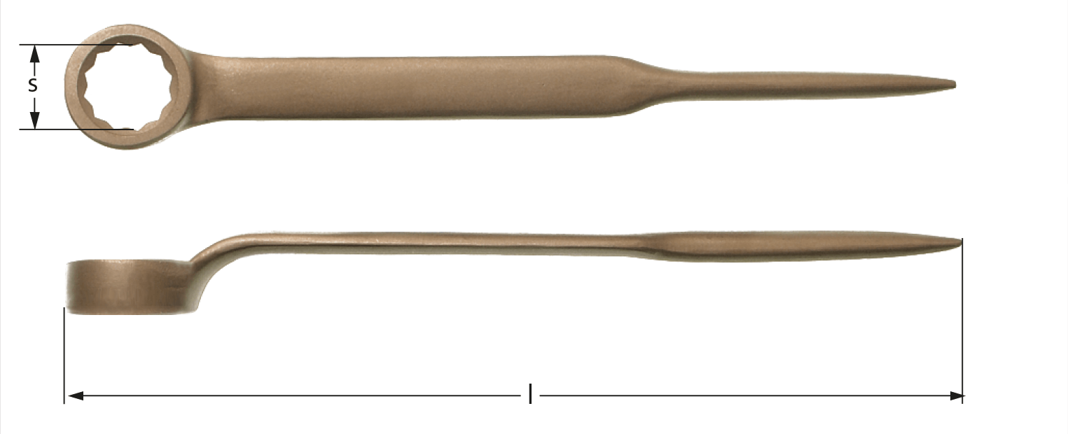 Construction Box End Wrench With Pin, Offset - Metalworking Hand Tool (1525x620), Png Download