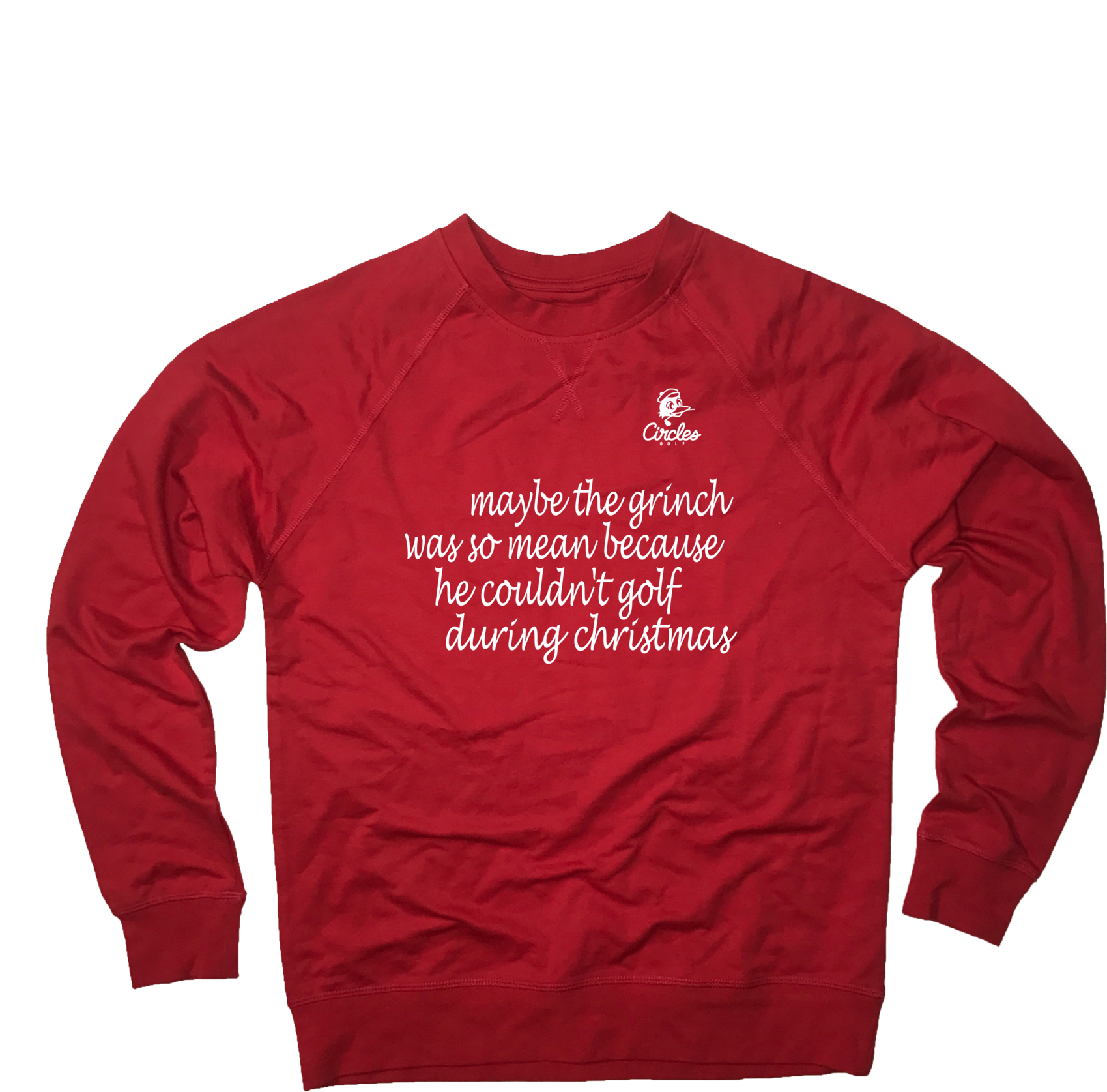 Maybe The Grinch Was So Mean Because He Couldn't Golf - Long-sleeved T-shirt (1800x1800), Png Download