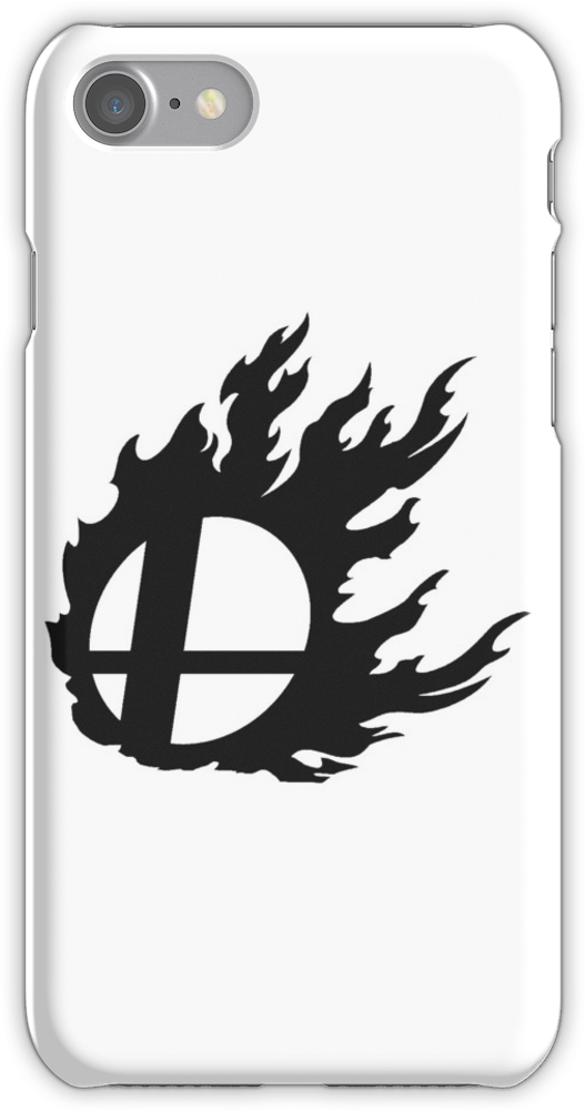 Black Smash Ball Iphone 7 Snap Case - Super Smash Bros Logo Fire (750x1000), Png Download