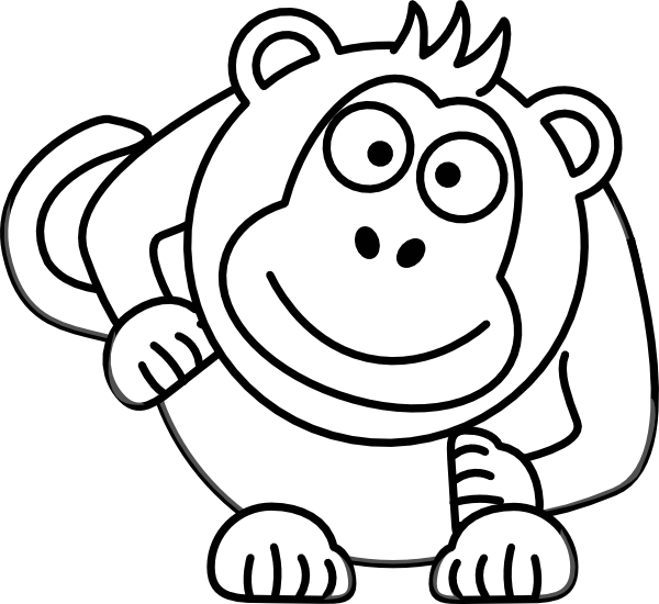 Awesome Monakhhhhh Clip Art - Blank Template Of Monkey (600x550), Png Download