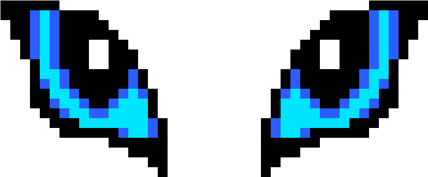 Blue Cat Eyes - Pixel Art Eye (1100x540), Png Download