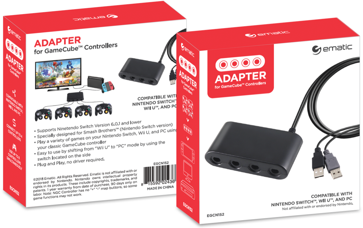 Ematic Nintendo Switch, Game Cube Controller Adapter, - Electronics (1280x775), Png Download