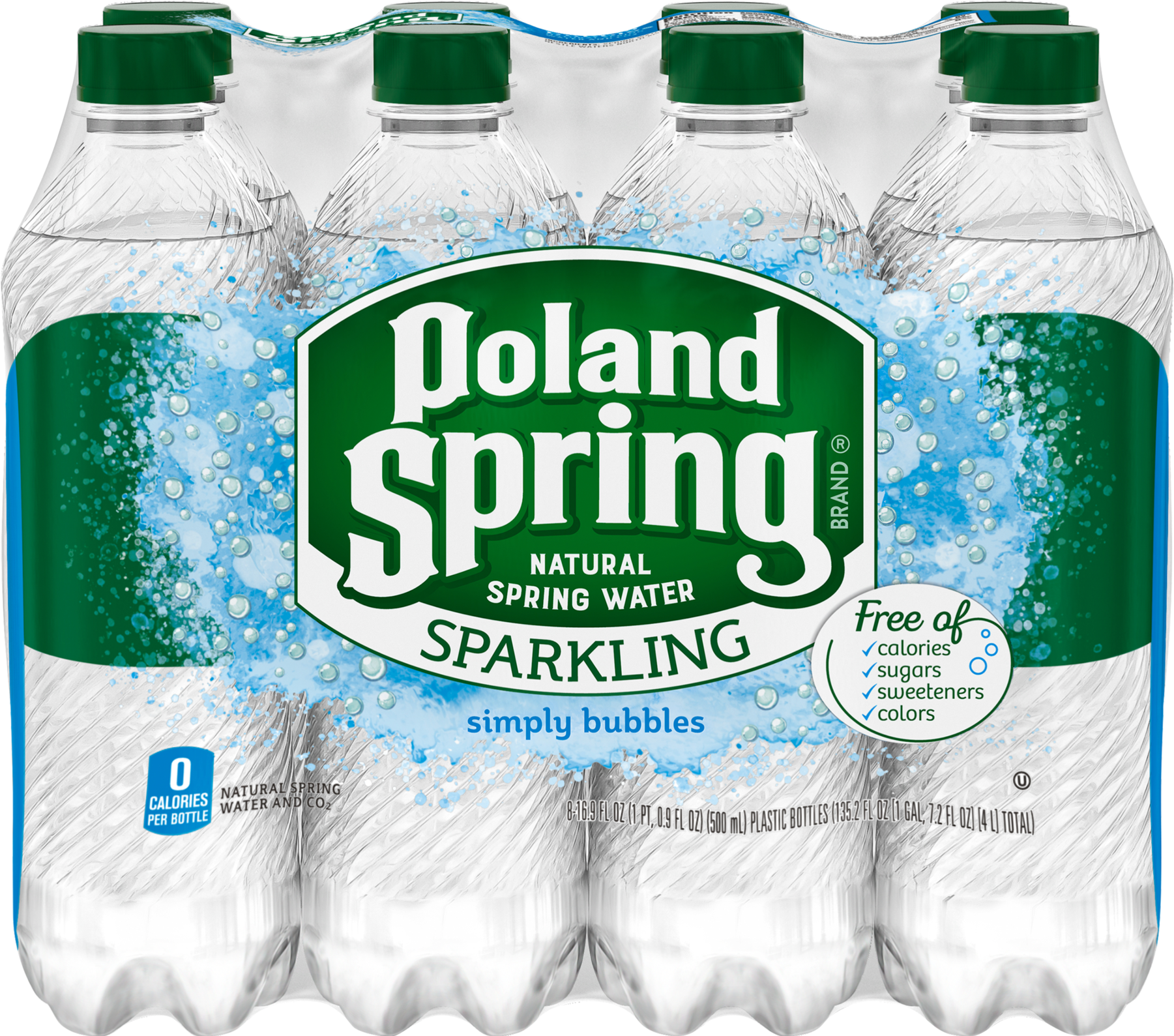 Poland Spring Simply Bubbles Sparkling Water, - Poland Spring Lemon Sparkling Water (1800x1800), Png Download