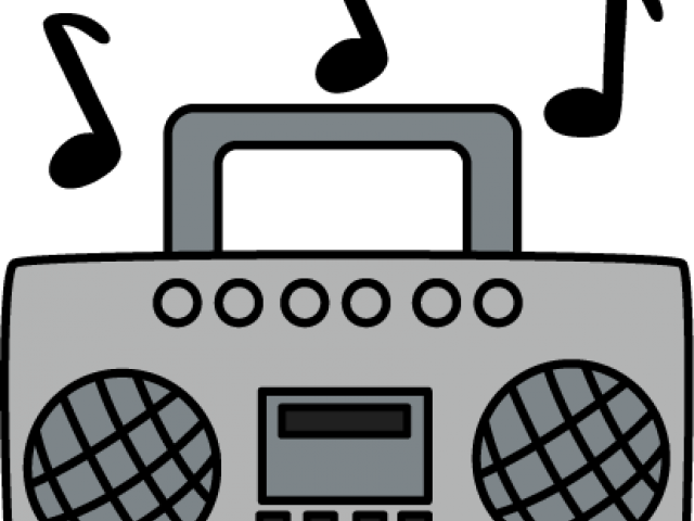Radio Clipart Boombox - Radio Clipart Black And White (640x480), Png Download