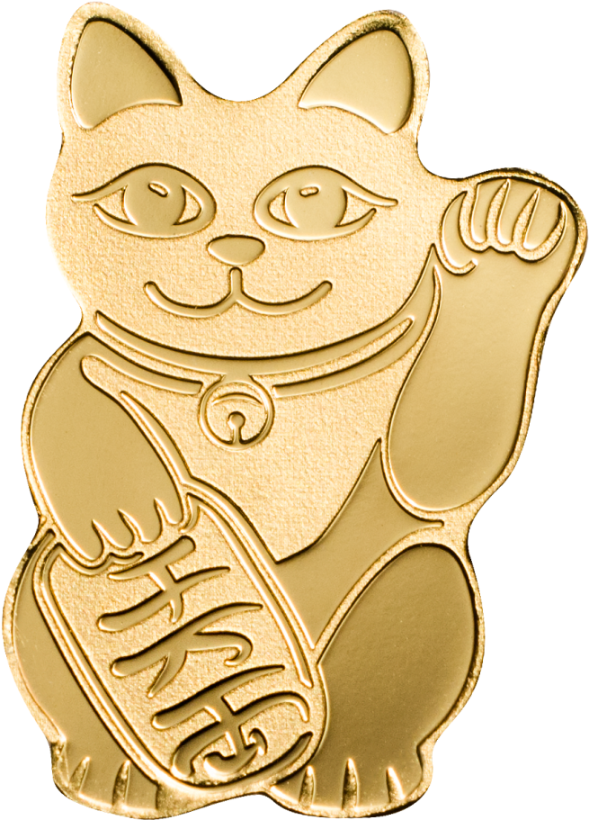 Maneki Neko - Golden Maneki Neko (910x910), Png Download