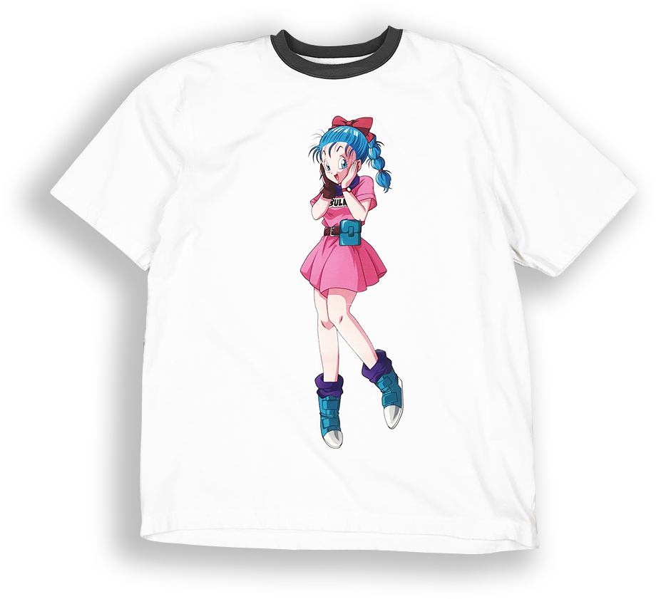 Image Of Bulma Ringer Tee Shirt - T Shirt Chat Planete (1000x1333), Png Download