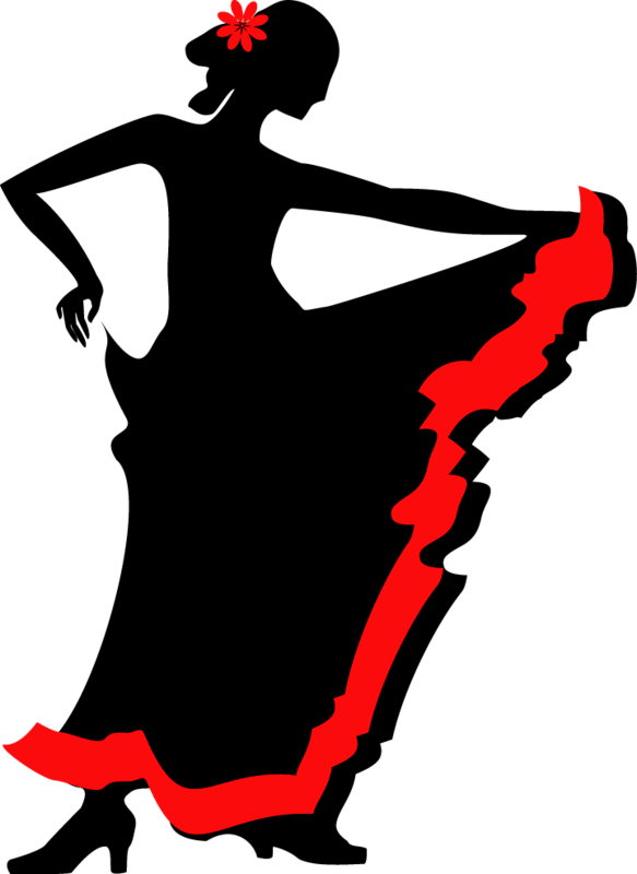 Flamenco Dance Silhouette Clip Art - Clip Art Flamenco Dancer (583x800), Png Download