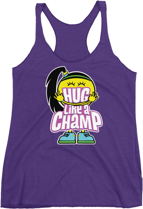 Bayley "hug Like A Champ" Women's Racerback Tank - Shirt (900x900), Png Download