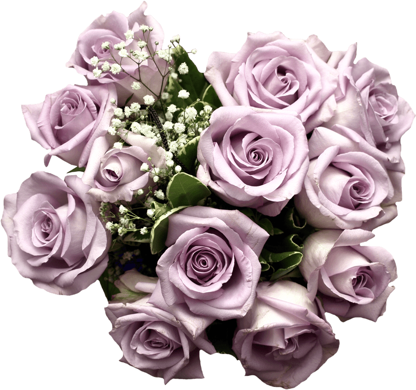 Purple Roses Png - Bouquet Of Purple Flowers Png (820x770), Png Download