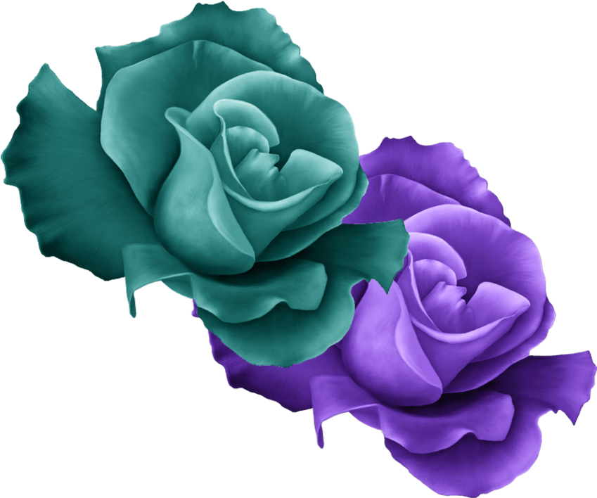 Mq Sticker - Rosas Azul Verde (1024x1024), Png Download