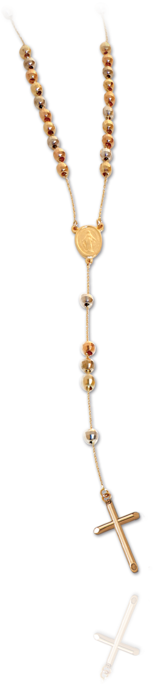 Tri-color Rosary With Diamond Cut Beads - Pendant (1500x1500), Png Download