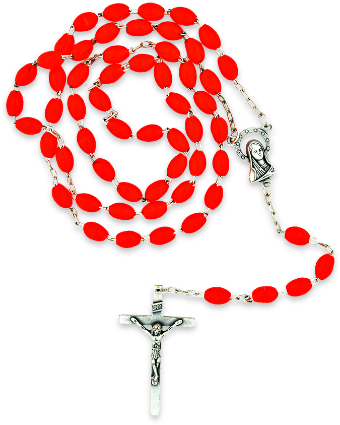 Red Rosary Beads - Crucifix (1050x1050), Png Download