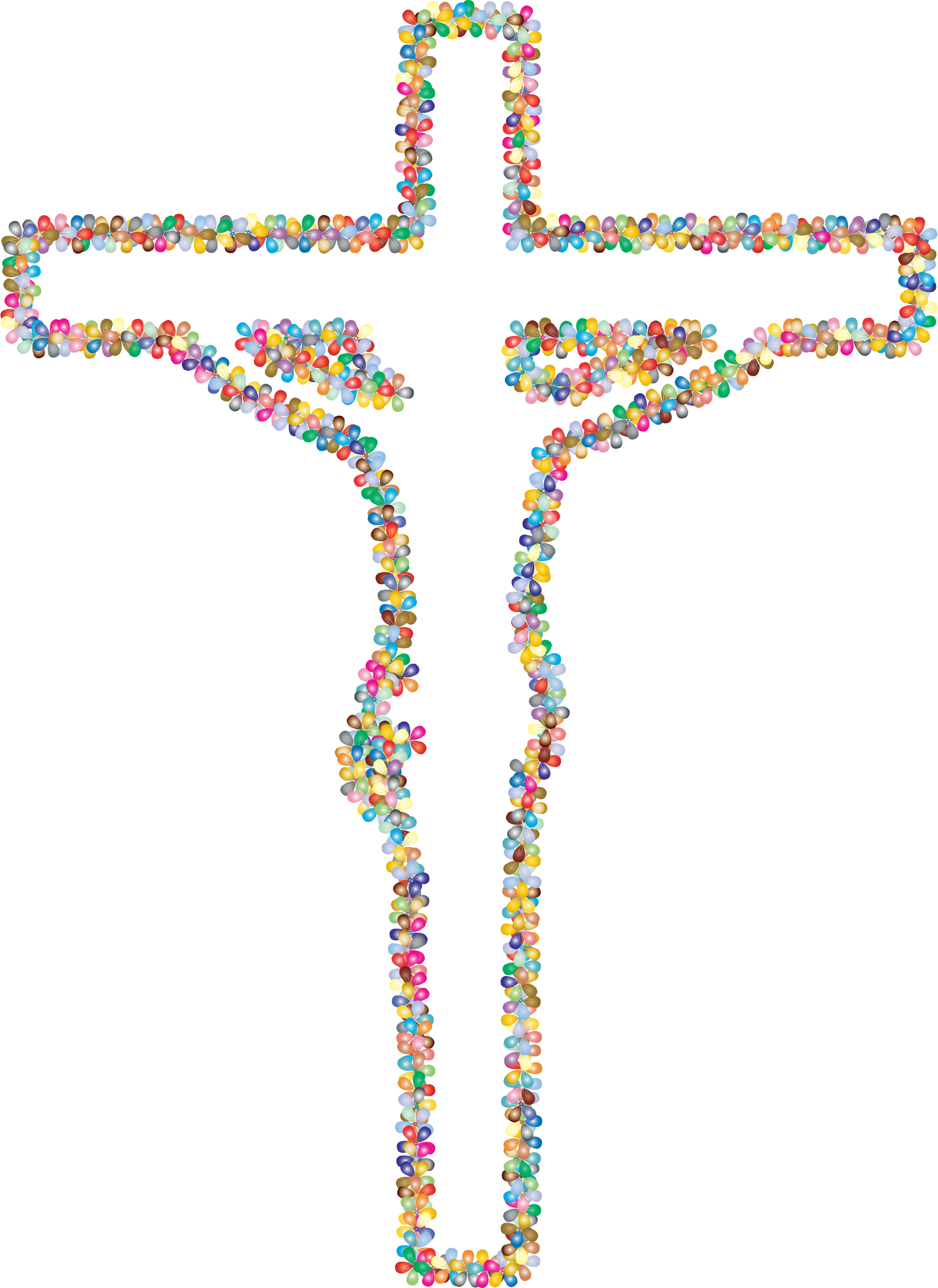 This Free Icons Png Design Of Prismatic Floral Crucifix (1644x2258), Png Download