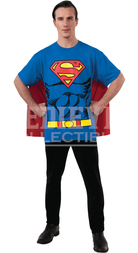 Adult Superman Cape T-shirt - Superman Costume For Halloween (850x850), Png Download