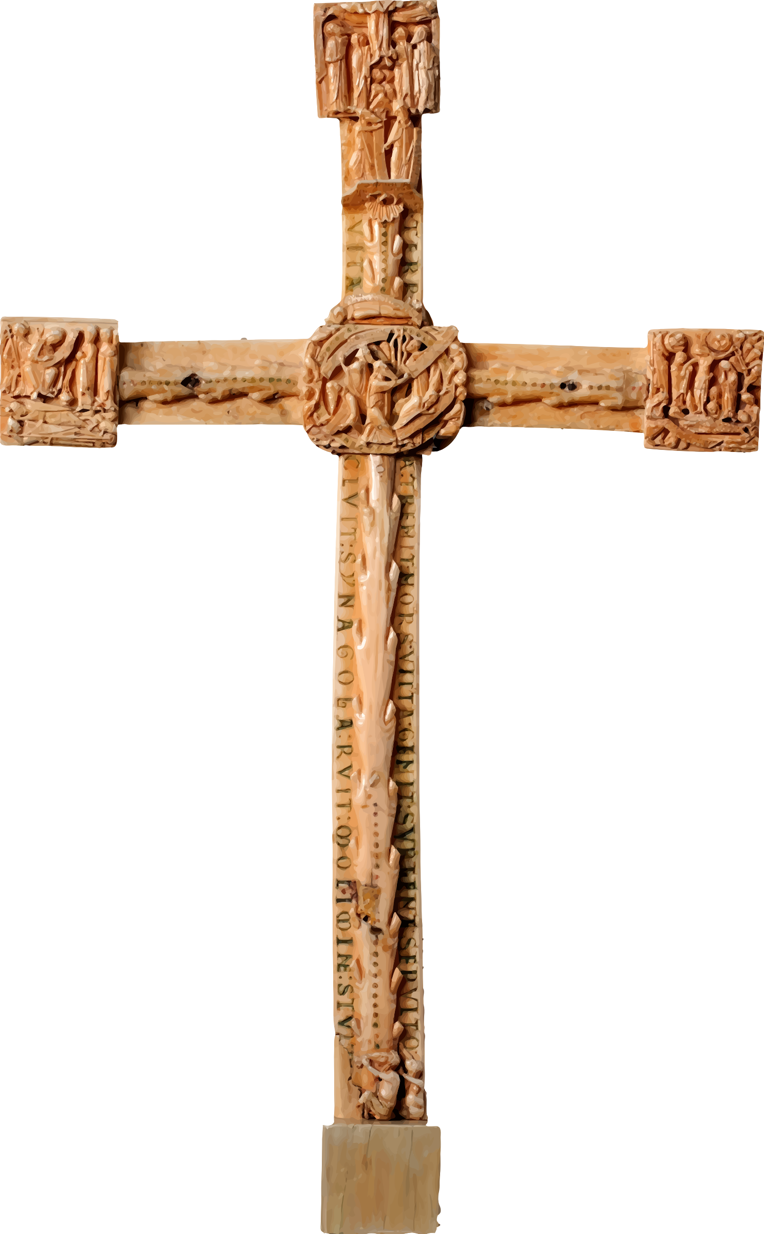 This Free Icons Png Design Of Carved Cross (1486x2400), Png Download