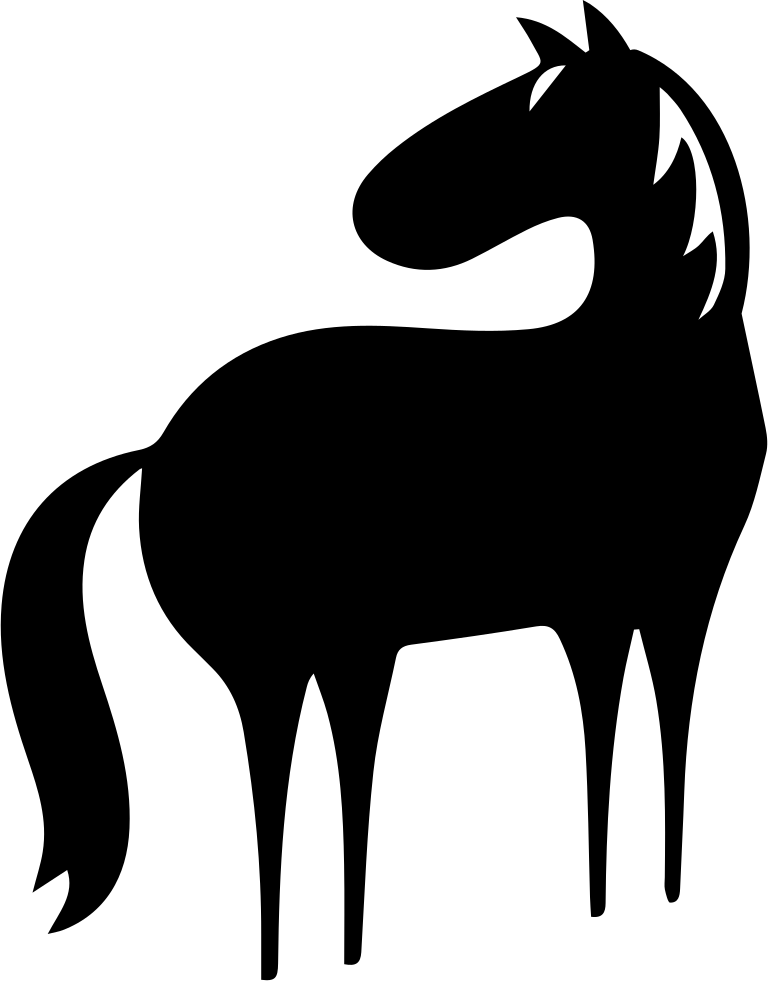 Horse Full Body Cartoon Variant Facing The Left Direction - Cartoon Horse Silhouette (768x981), Png Download
