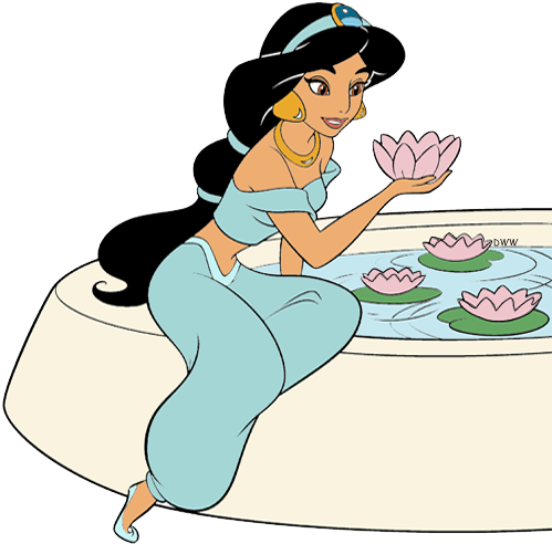 Mirror Jasmine By The Fountain - Princess Jasmine Png (500x502), Png Download