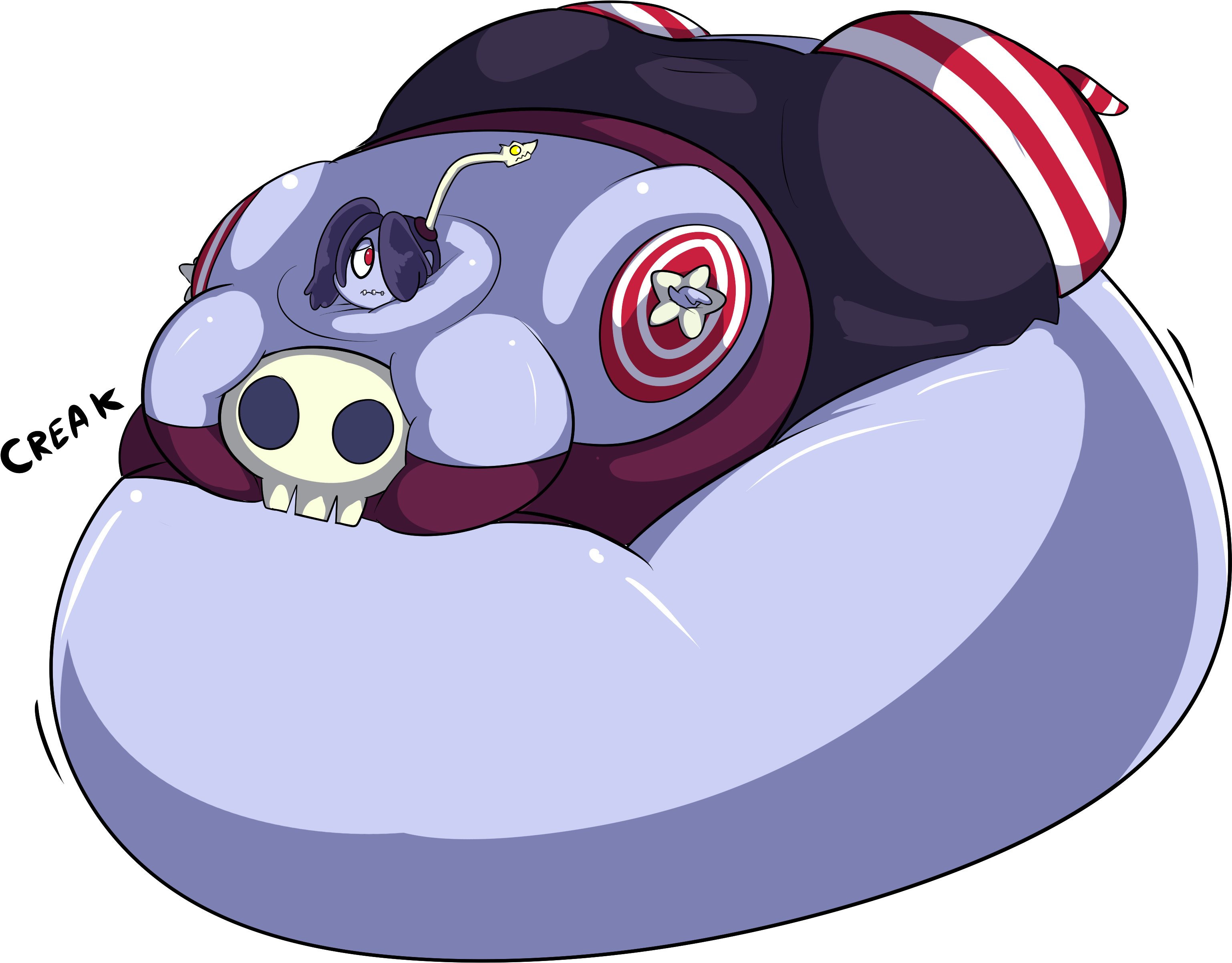 Crea K Oar Cartoon Purple - Skullgirls Inflation (3507x2481), Png Download