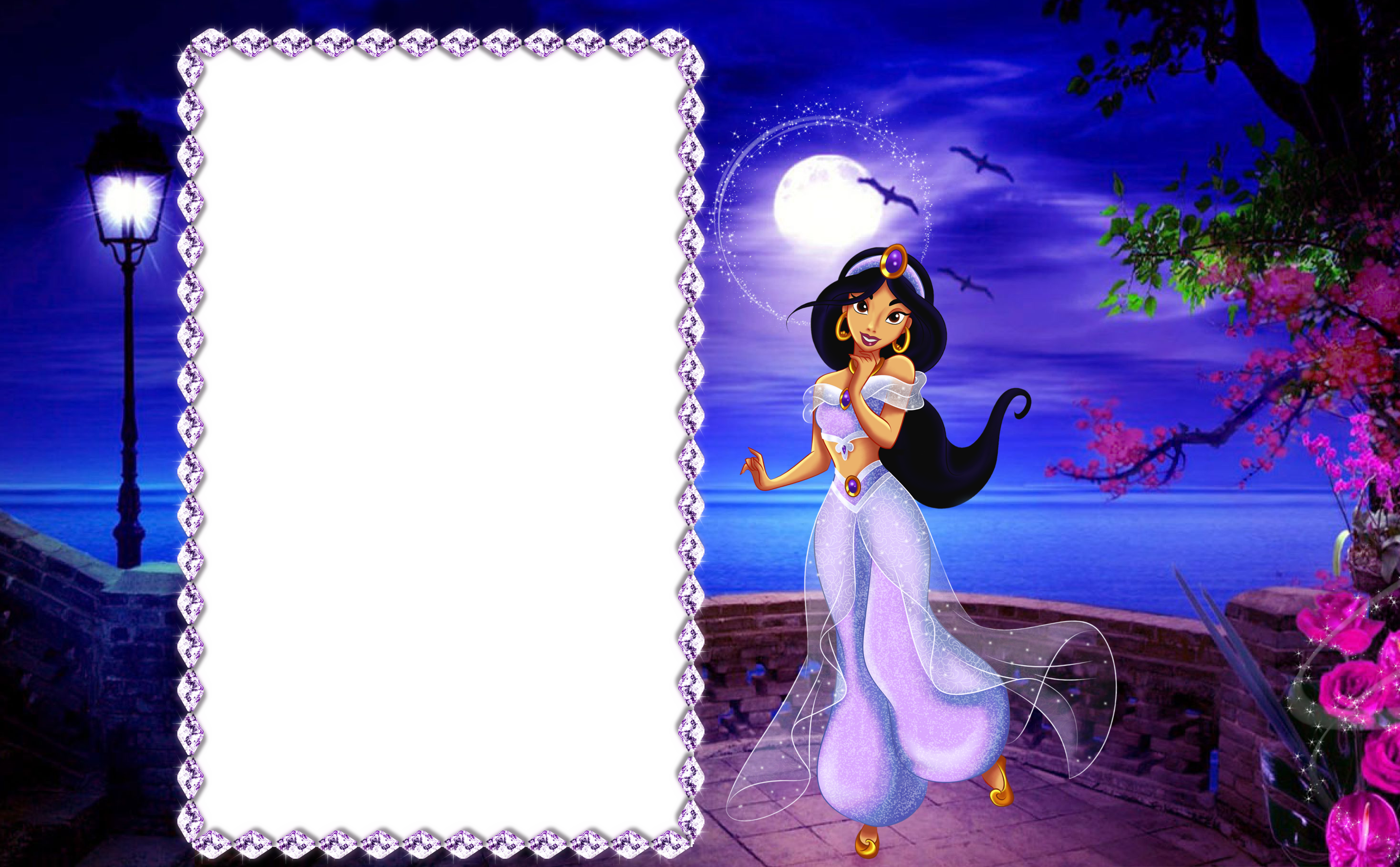 View Full Size - Princess Jasmine Photo Frame (2935x1818), Png Download