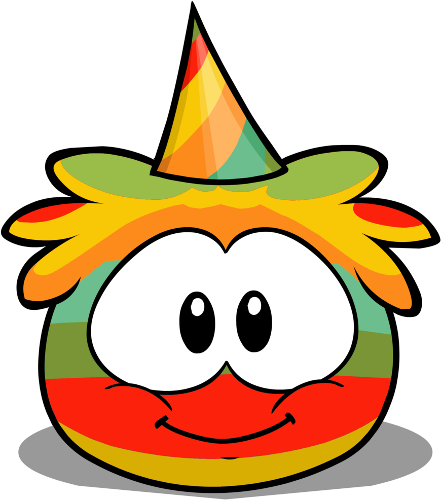 5th Anniversary Puffle - Puffle Club Penguin (888x1024), Png Download