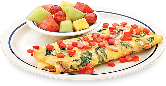 Omelette Transparent - Veggie Omelette Png (617x279), Png Download