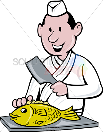 Stock Illustration Of Old Fashioned Cartoon Rendering - Butcher Cartoon (340x434), Png Download