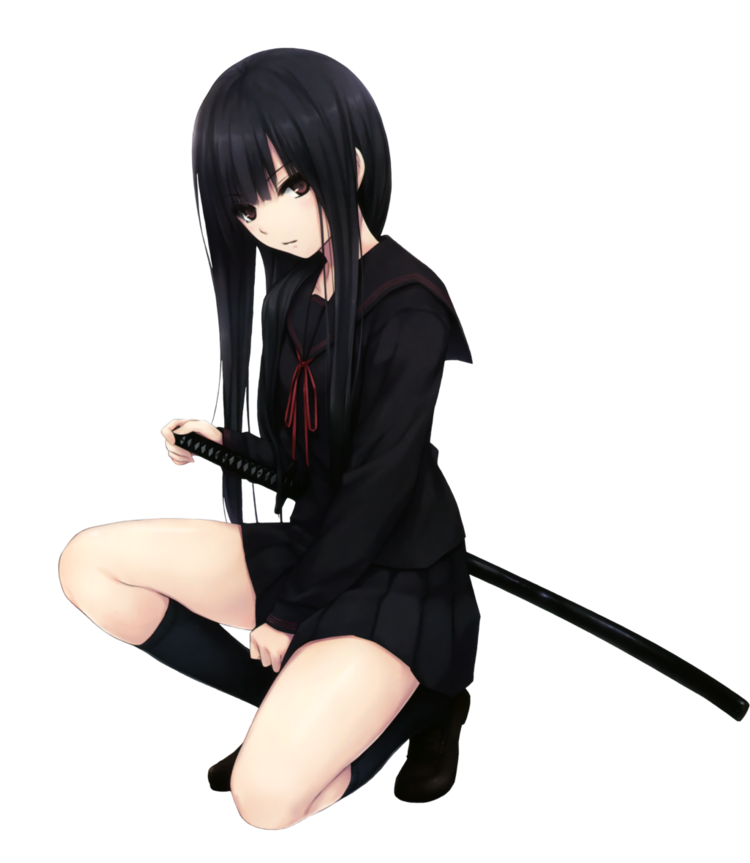 Cartoon Girl Body Png - Personagem De Anime Feminino De Cabelo Preto (749x1066), Png Download