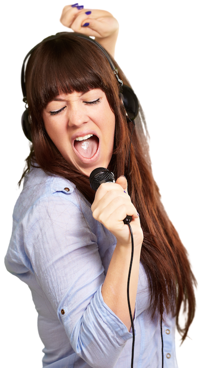Singing Png Picture - Girl Singing Png (413x740), Png Download